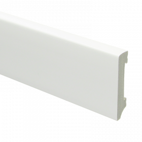 Watervaste kunststof Moderne plint RAL 9010 70mmx15mm á 240cm