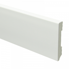 Watervaste kunststof Moderne plint RAL 9010 90mmx15mm á 240cm